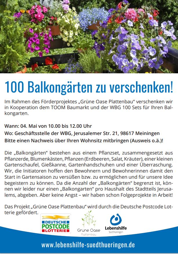 Featured image for “100 Balkongärten zu verschenken!”