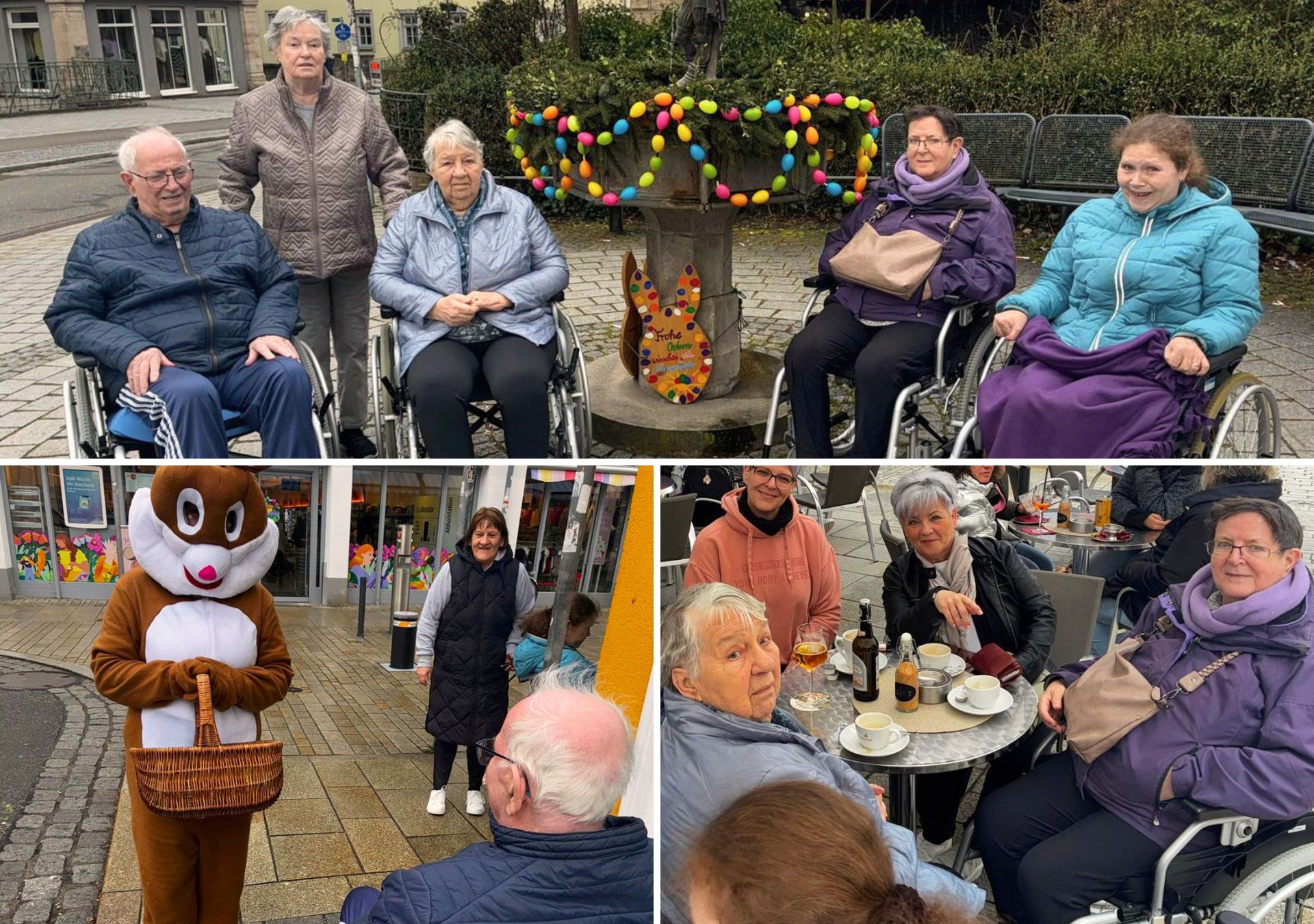 Bewohner des Haus LebensWert auf ihrem Besuch des Meininger Ostermarkts.