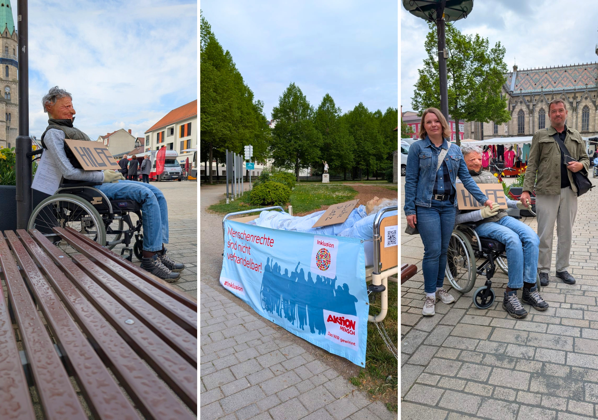 Stiller Protest in der Innenstadt von Meiningen
